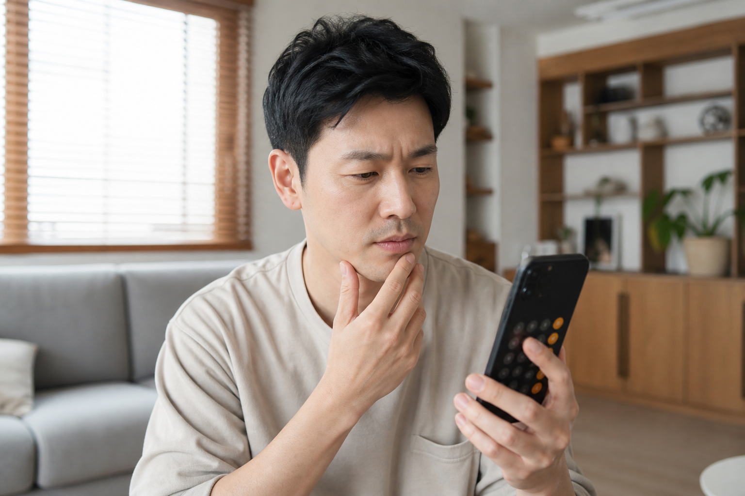 가격을 살펴보는 남성
